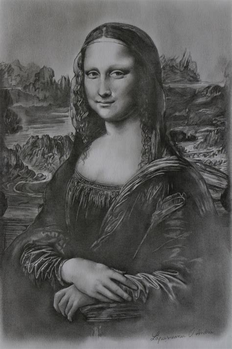 A Mona Lisa Drawing By Andyflash0f On Deviantart Mona Lisa Drawing