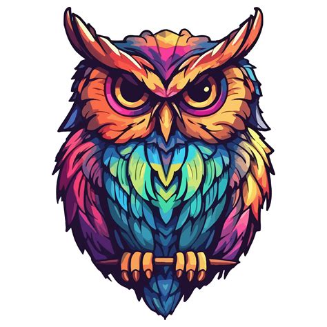 Colorful Owl Pop Art Style Owl Sticker Pastel Cute Colors Ai