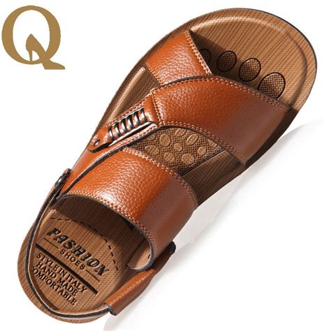 Summer British Style Mens Casual Sandals Fashion Men Sandals Leather