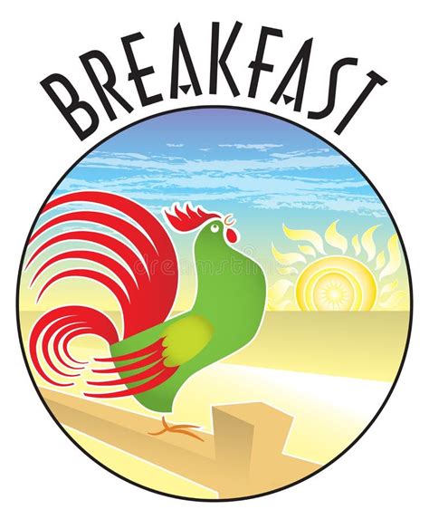 Breakfast Rooster Sunrise Stock Illustration Illustration Of Colorful