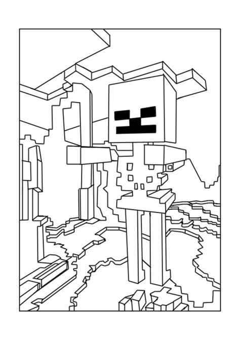 Minecraft Coloring Blaze Pages Mobs Printable Skeleton Papercraft Book