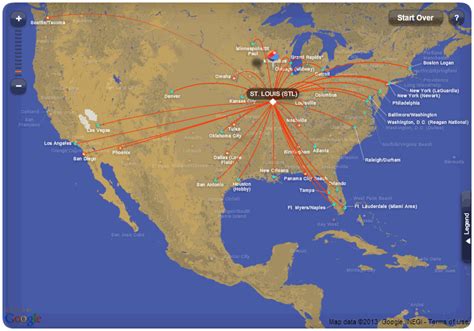 Southwest Airlines Route Map From St Louis
