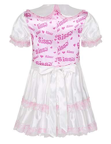 Hularka Mens Adult Satin Lace Frilly Sissy Dress Lingerie Doll Collar
