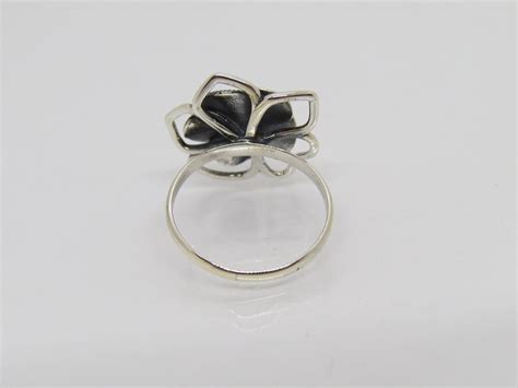 Vintage Sterling Silver Flower Ring Size 7 Etsy