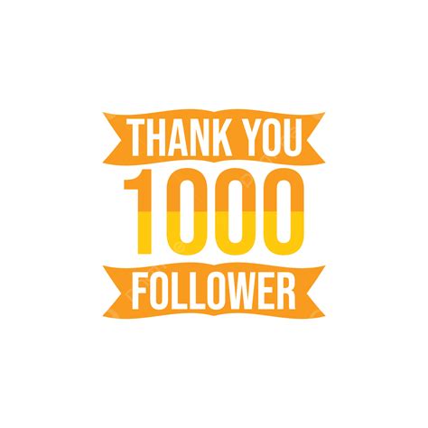 1000 Followers Celebration Thank You Banner On Transparent Background