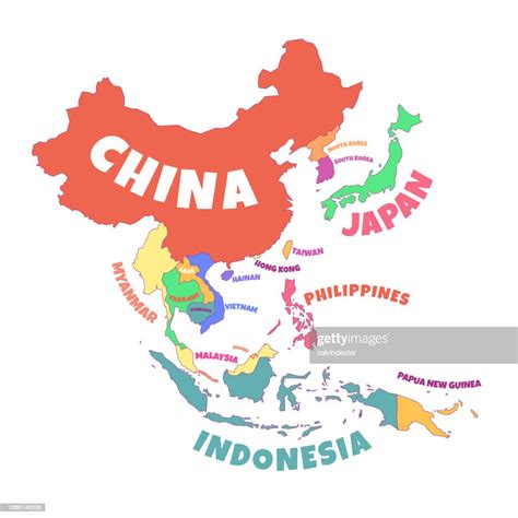 South East Asia Map With Country Names High Res Vector Graphic Getty