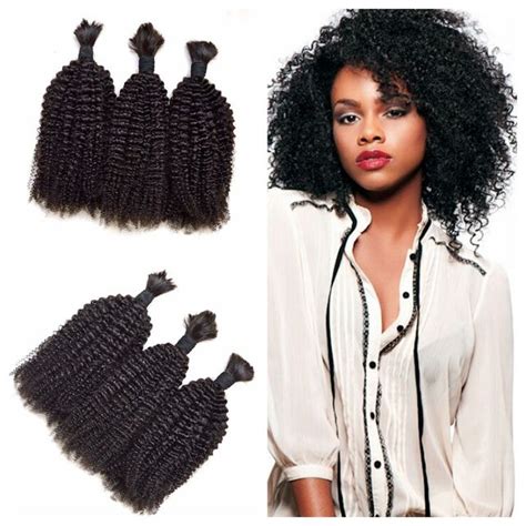 Indian Afro Kinky Curly Crochet Braids Micro Braiding Hair Virgin Unprocessed Curly Bulk