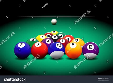 Billiard Balls On Table Vector Illustration Stock Vector Royalty Free