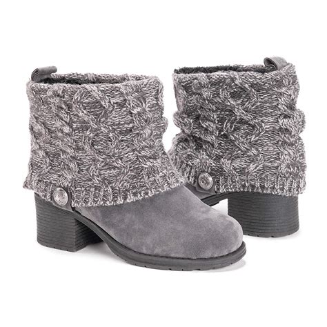 muk luks women s haley boots ankle grey size 11 0 fmgs ebay