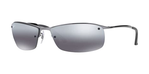 Shiny gunmetal with gray gradient uv polarised protective lenses. Ray-Ban ® Top Bar RB3183-004/82 Polarised | Withsunglasses ...