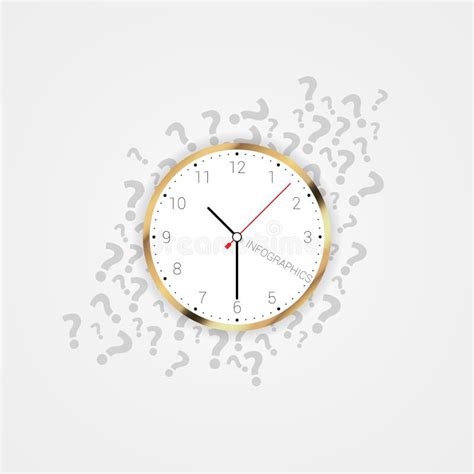 Modern Clock With Question Marks Vector Stock Vector Illustration Of
