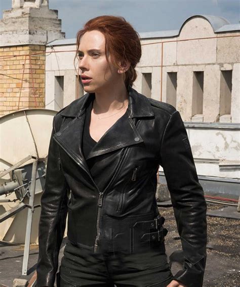 Black Widow 2021 Natasha Romanoff Motorcycle Jacket Celebs Movie Jackets
