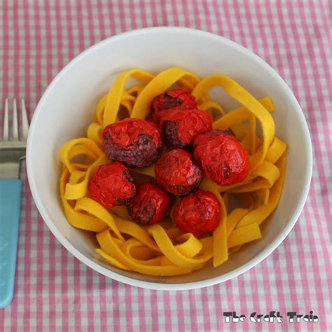 Diy Toy Pasta And Meatballs For Pretend Play The Craft Train