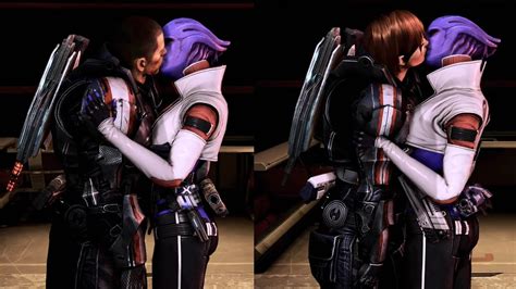 Mass Effect Legendary Edition Aria Kiss Male Shepard Vs Female Shepard