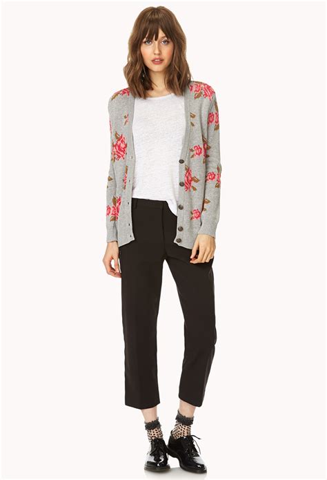 Forever 21 Darling Floral Cardigan In Pink Lyst