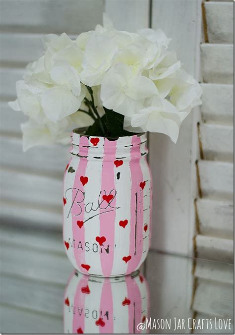 Valentine Heart Jars Mason Jar Crafts Love