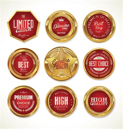 Premium Vector Golden Labels Collection