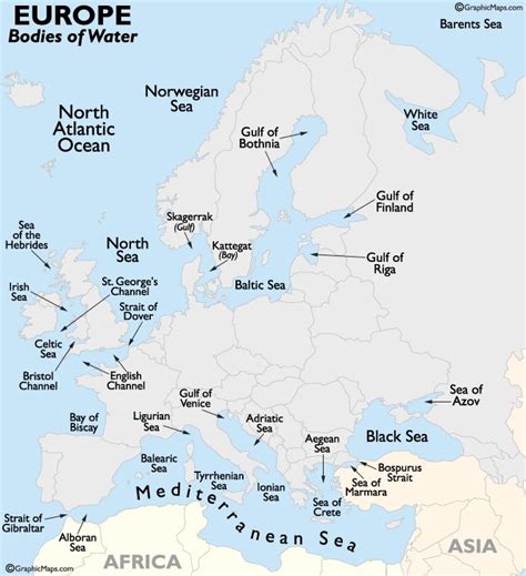 Major Water Bodies In Europe World Geography Teaching Geography