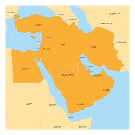 Matiz Verde Do Mapa Do Médio Oriente Colorido Sobre Fundo Escuro Mapa