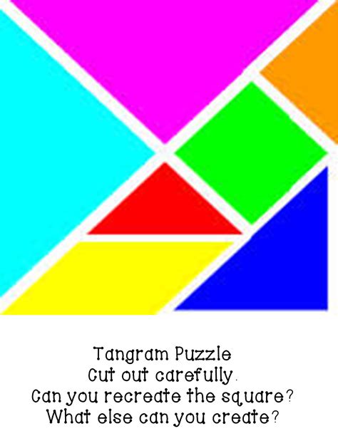 Printable Tangrams For Kindergarten