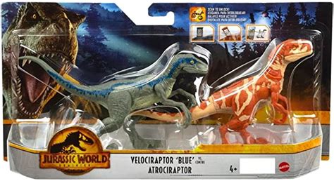 Jurassic World Dominion Velociraptor Blue Vs Atrociraptor Dino Battle 2 Pack Dinosaur Figures
