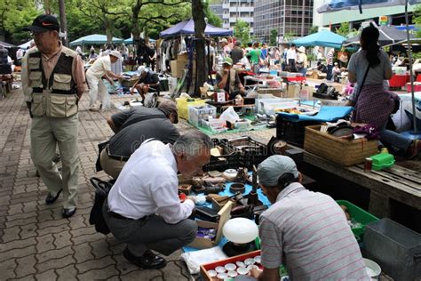 Flea Market In Japan Editorial Photography Image Of Shoppers 121375517