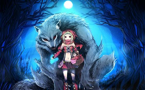Anime Girls Anime Werewolves Little Red Riding Hood