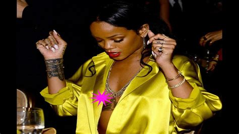 Rihanna Top Slips At Pre Grammy Party Wardrobe Malfunction YouTube
