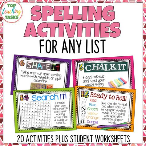 Spelling Activities For Any List Of Words Top Teaching Tasks
