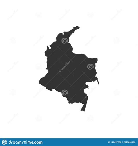 Mapa De Colombia En El Fondo Blanco Vector Stock De Ilustración