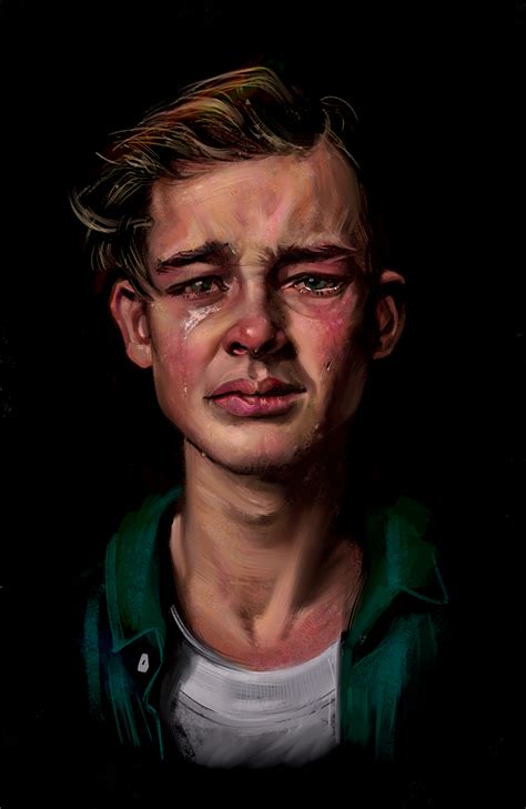 May convey a moderate degree of sadness or pain . Boys don't cry on Behance