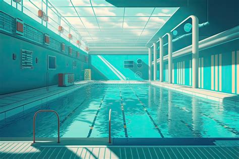 Swimming Pool With Underwater View Of Swimming Lanes And Diving Boards Stock Image Image Of