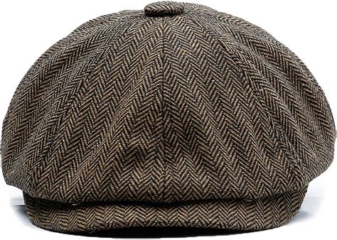 Keepsa Newsboy Cap Baker Boy Hat Flat Caps 8 Panel Peaky Herringbone
