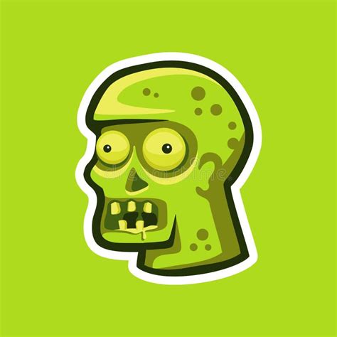 Zombie Head In The Form Of A Sticker Stock Vector Illustration Of