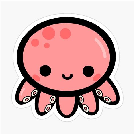 Happy Octopus Kawaii Sticker By Soba94 Cute Stickers Kawaii