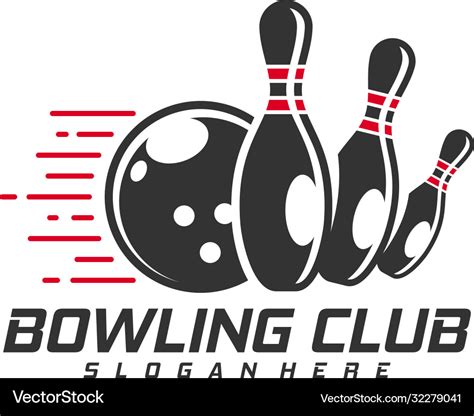 Bowling Logo Design Concept Template Emblem Vector Image