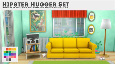 My Sims 4 Blog Hipster Hugger Living Set Recolors By Pxelbox