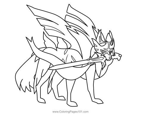 Zacian Coloring Page Coloring Pages