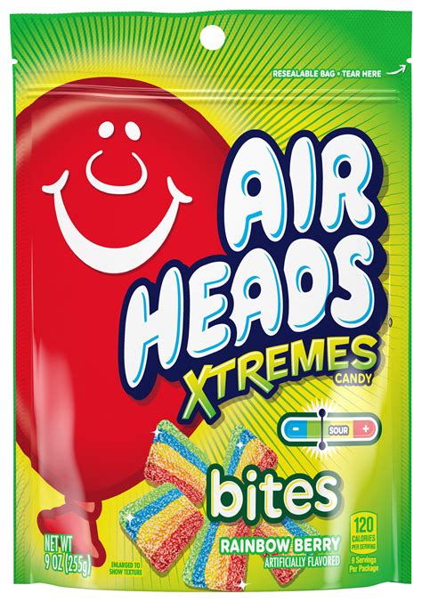 Airheads Xtremes Bites Sweetly Sour Candy Resealable Stand Up Bag