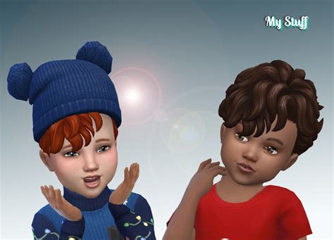 Mystufforigin Mid Curly Hair For Toddlers ~ Sims 4 Hairs