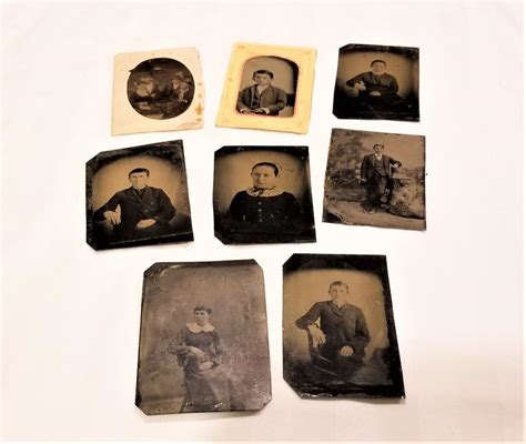 Lot 98 Lot Of 8 Antique Tintypes 19th Century