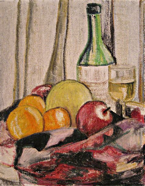 Oil Pastel Still Life Painting By Beverly Trivane