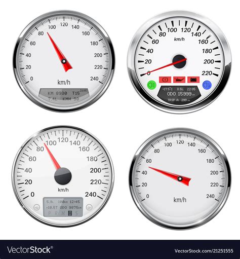 Speedometers And Tachometers Car Dashboard Gauges Vector Image