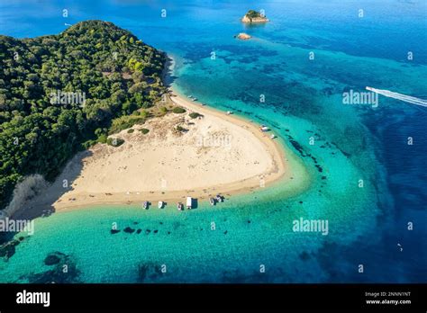 Aerial View Of Marathonisi Island Near Zakynthos Island In Greece Stock