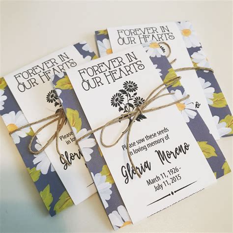 And don't worry about the details. Forever in our hearts memorial seed packets by Gloria's ...