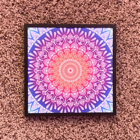 Colorful Mandala Canvas Print Wall Art Digital Canvas Art Etsy