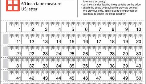 Printable Tape Measure - Free 60" Measuring Tape
