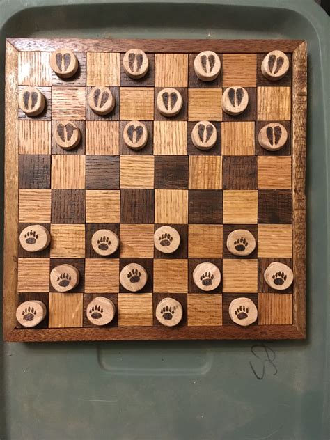 This Is My First Attempt At A Wooden Checker Board Wood Diy Diy Arts