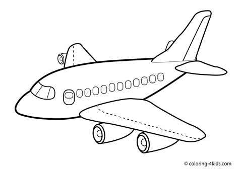 Airplane clipart coloring page - Pencil and in color airplane clipart