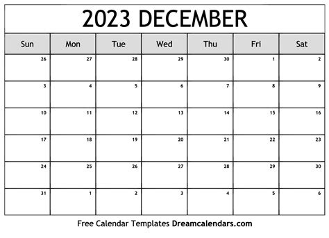 December 2023 Calendar Free Blank Printable Templates